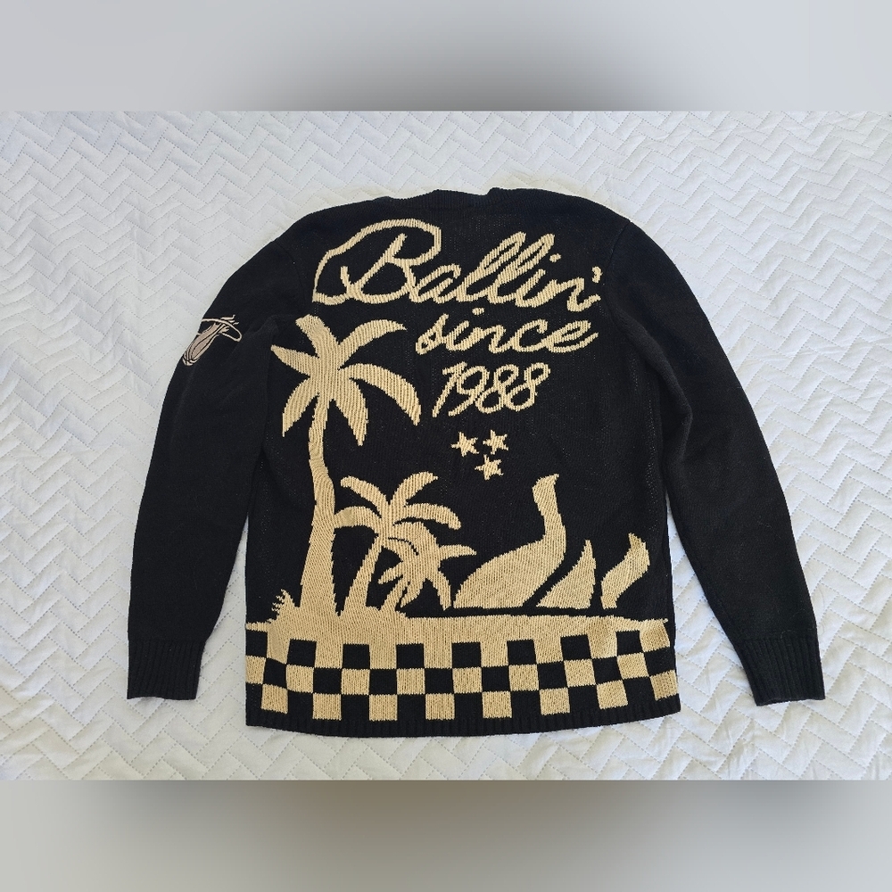 Court Culture X The Wild Collective Miami Heat Ballin since 1988 black cardigan